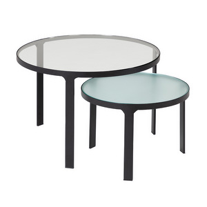 Oni Side Table Set, Glass/Black, 2 pcs