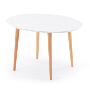 Oqui- jatkettava ruokapöytä, valkoinen/pyökki, 90 x 120/200 cm