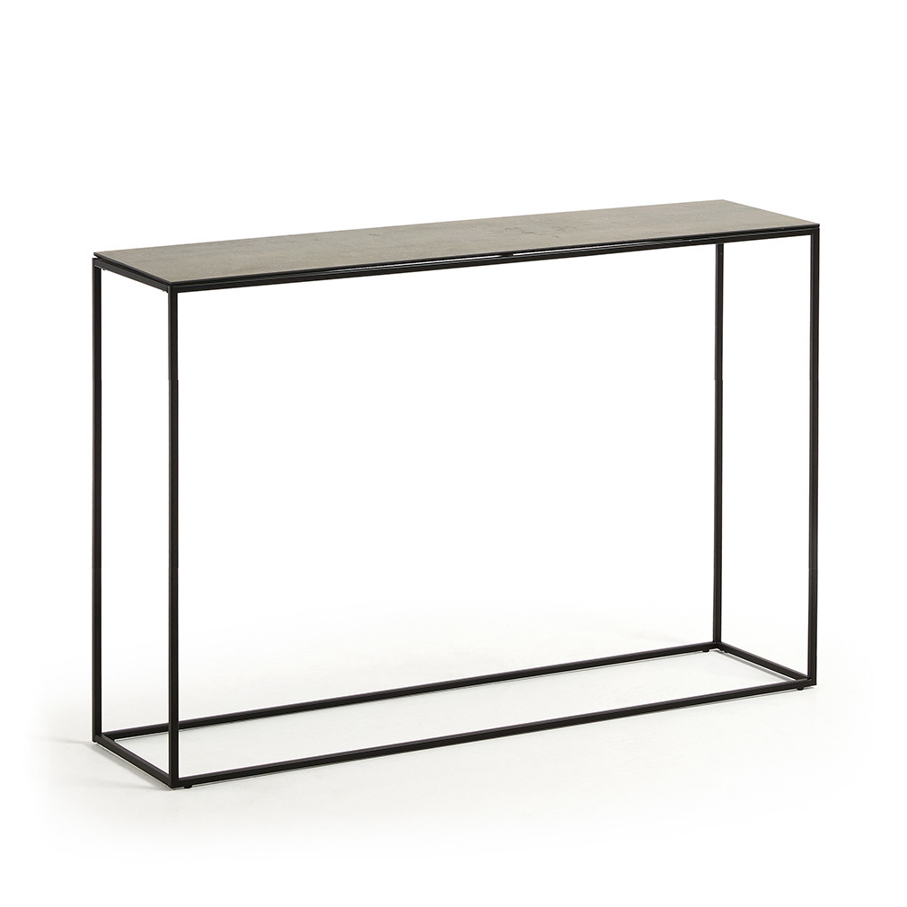 Kave Home Rewena Console Table Brown/Black, 110 x 75 cm