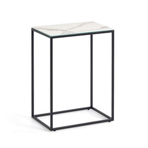 Rewena Side Table, White/Black, 45 x 30 cm