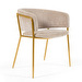 Runnie Chair, Beige Chenille / Gold