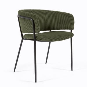 Runnie Chair, Green Corduroy / Black