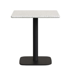 Saura-ruokapöytä, valkoinen terrazzo/musta, 70 x 70 cm
