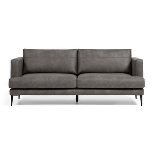 Tanya Sofa, Dark Grey Leatherette, W 183 cm