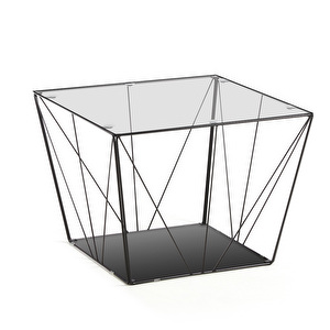 Tilo Coffee Table, Glass/Black, 60 x 60 cm