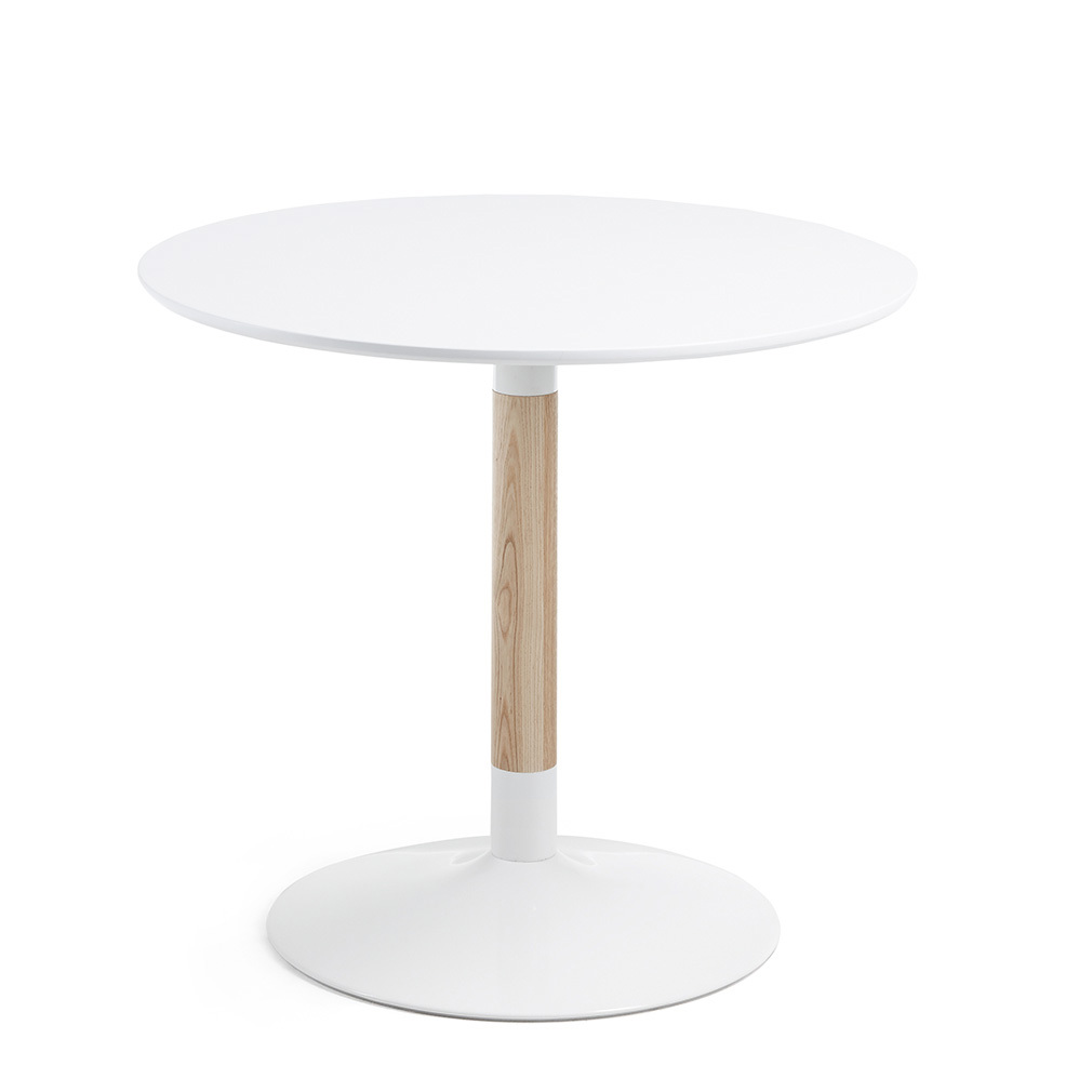 Kave Home Trick Dining Table White/Ash,  ø 90 cm