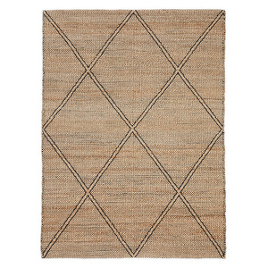 Vallalta-juuttimatto, luonnonvärinen / musta, 160 x 230 cm