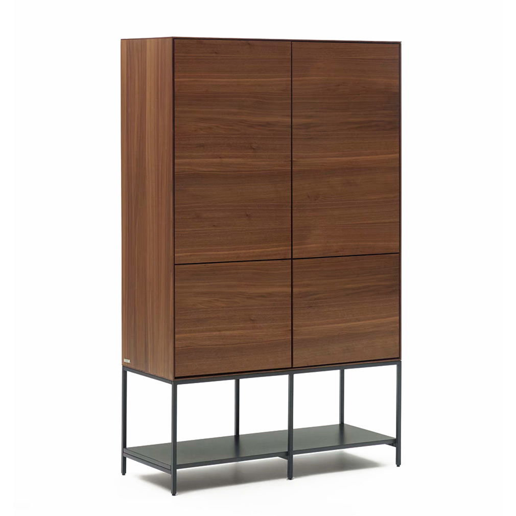 Kave Home Vedrana Cabinet Walnut/Black, 98 x 160 cm