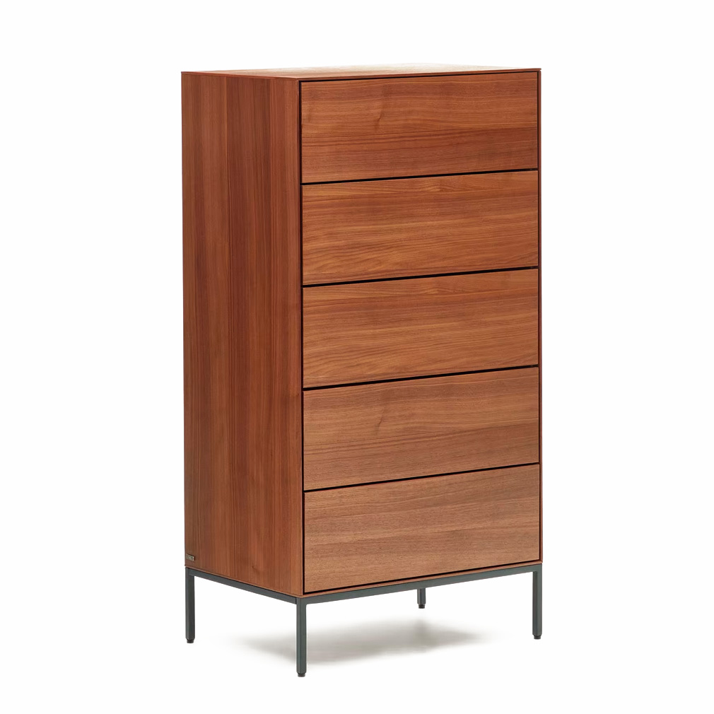 Kave Home Vedrana Chest Of Drawers, Walnut/Black | Vepsäläinen