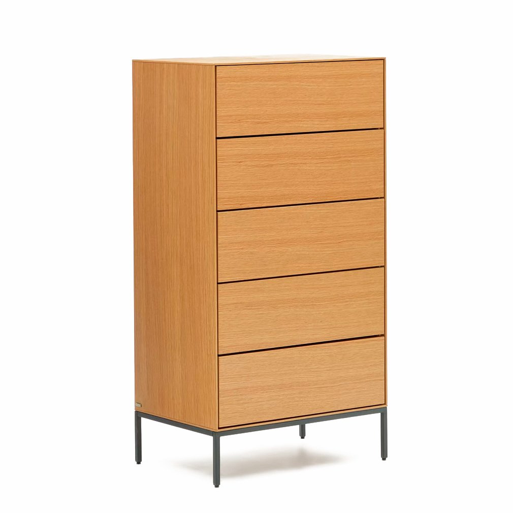 Kave Home Vedrana Chest Of Drawers Oak/Black, 60 x 114 cm