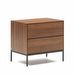 Vedrana Bedside Table, Walnut/Black, 60 x 55 cm