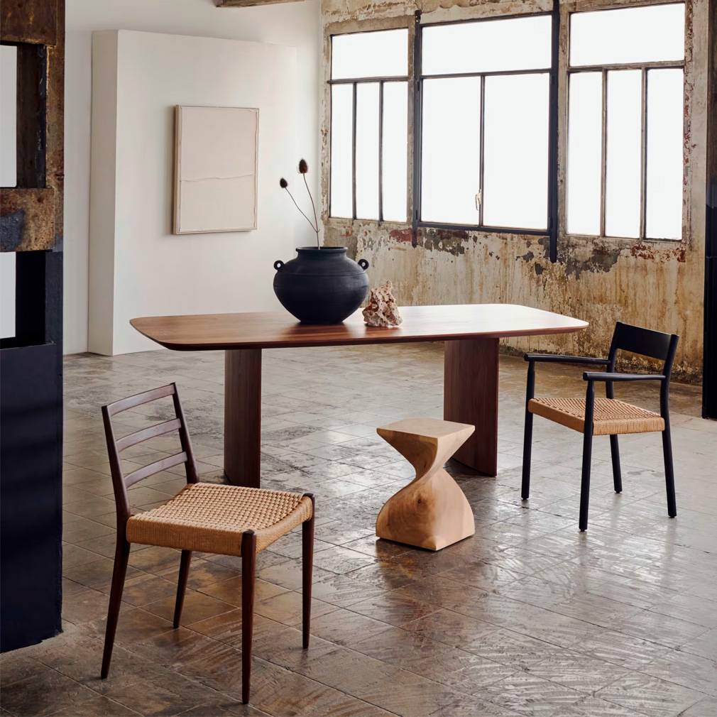 Kave Home Yalia Chair Walnut Paper Yarn Vepsalainen