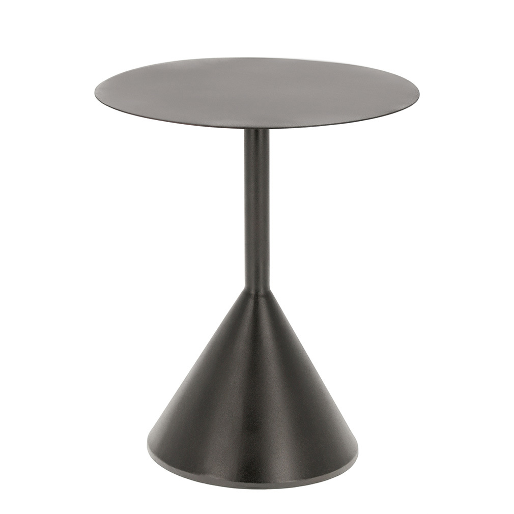 Kave Home Yinan-sivupöytä musta, ⌀ 48 cm