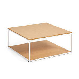 Yoana Coffee Table, Oak/White, 80 x 80 cm