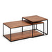 Yoana Coffee Table Set, Walnut/Black, 2 pcs