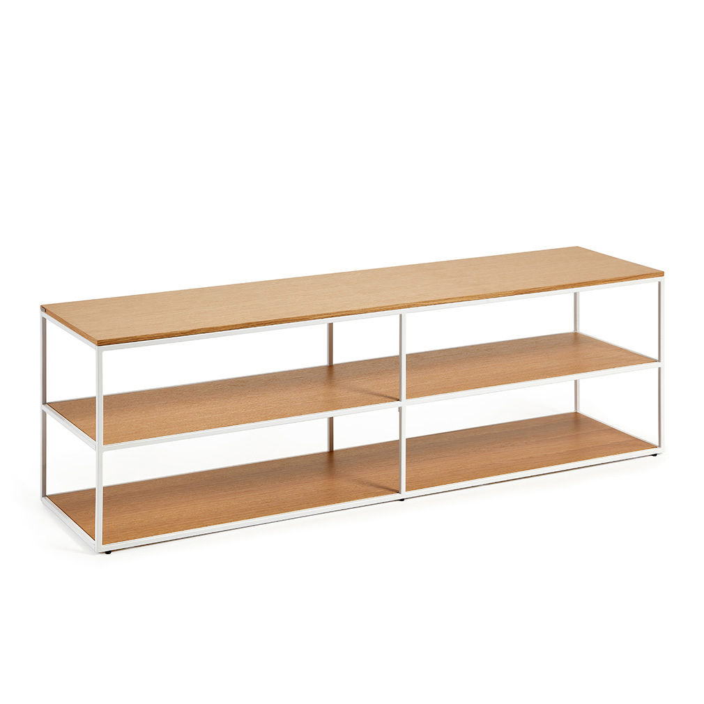 Kave Home Yoana-tv-taso tammi/valkoinen, 160 x 40 cm