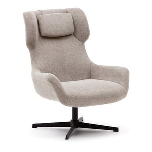 Zalina-nojatuoli, beige chenille-kangas