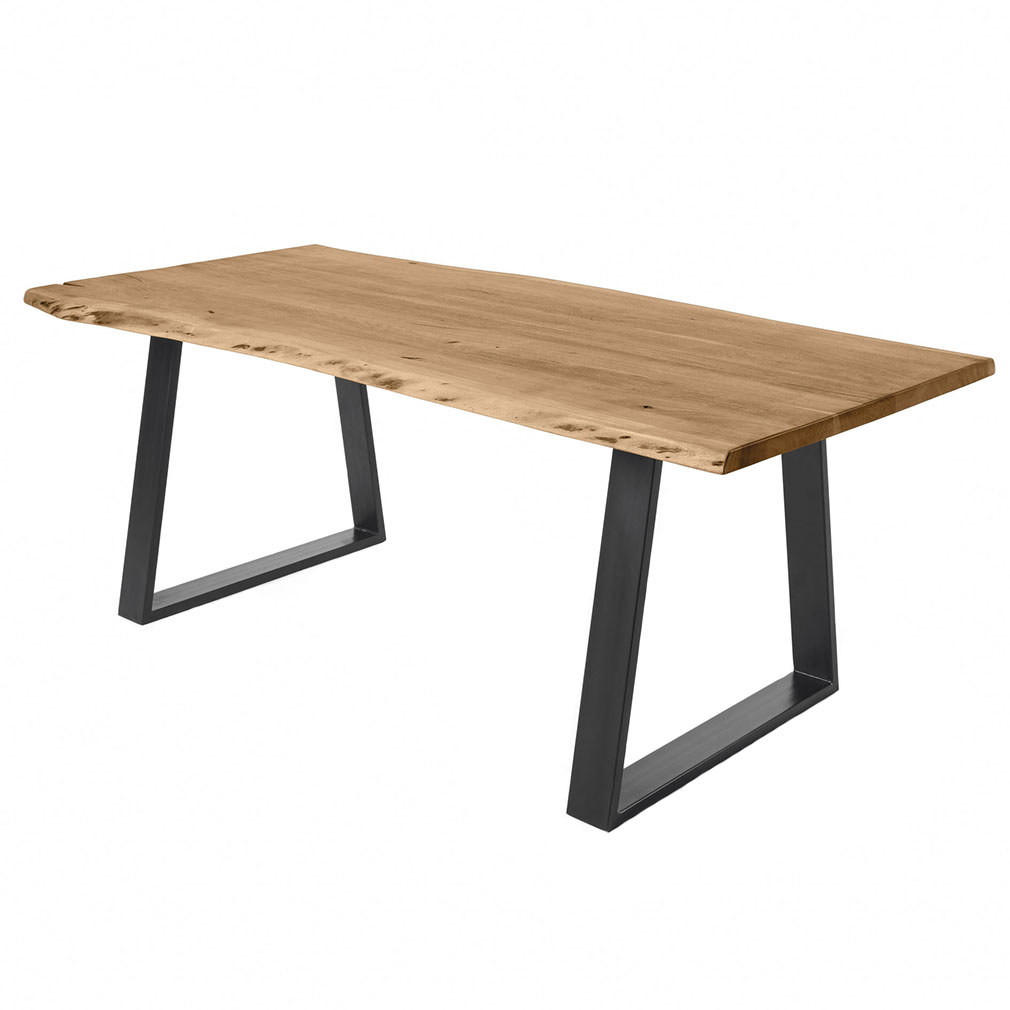 Kave Home Alaia Dining Table Acacia / Black Steel, 180 x 90 cm