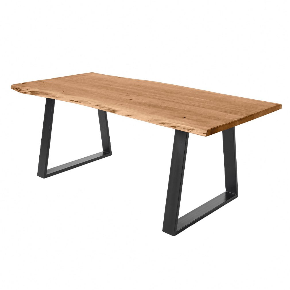 Kave Home Alaia Dining Table Acacia / Black Steel, 160 x 90 cm