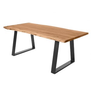 Alaia Dining Table, Acacia / Black Steel, 160 x 90 cm