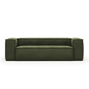 Blok-sohva, vihreä vakosametti, L 240 cm