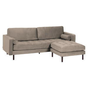 Debra-Sofa & Footstool, Taupe, W 222 cm
