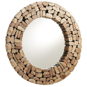 Eliptic Mirror, Teak, ∅ 80 cm