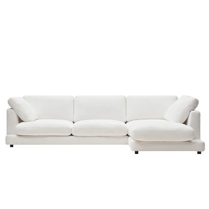 Gala Chaise Sofa, White, W 300 cm