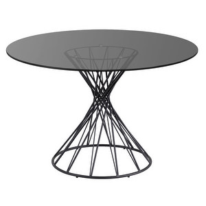 Niut Dining Table, Black/Glass, ∅ 120 cm