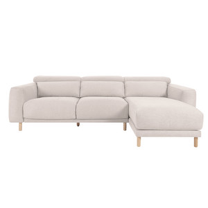 Singa Chaise Sofa, White, W 296 cm
