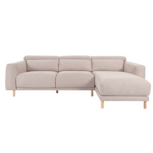 Singa Chaise Sofa, Beige, W 296 cm