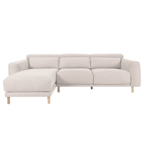 Singa Chaise Sofa, White, W 296 cm
