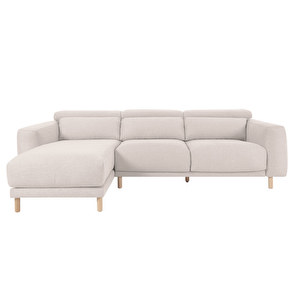 Singa Chaise Sofa, White, W 296 cm
