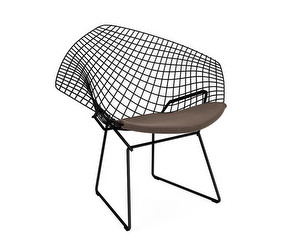 Bertoia Diamond -tuoli, musta/Chinchilla