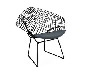 Bertoia Diamond -tuoli, musta/Flannel
