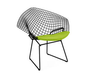Bertoia Diamond -tuoli, musta/Kiwi