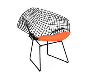 Bertoia Diamond -tuoli, musta/Poppy