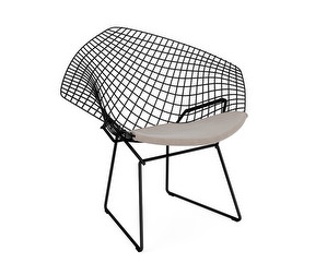 Bertoia Diamond -tuoli, musta/Silver