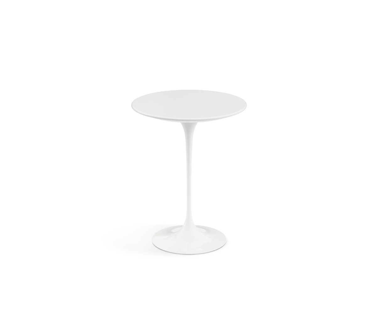 Knoll Tulppaani-sivupöytä valkoinen/valkoinen laminaatti, ø 51 cm