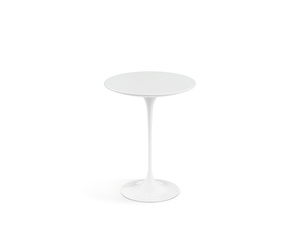 Tulppaani-sivupöytä, valkoinen/valkoinen laminaatti, ⌀ 51 cm