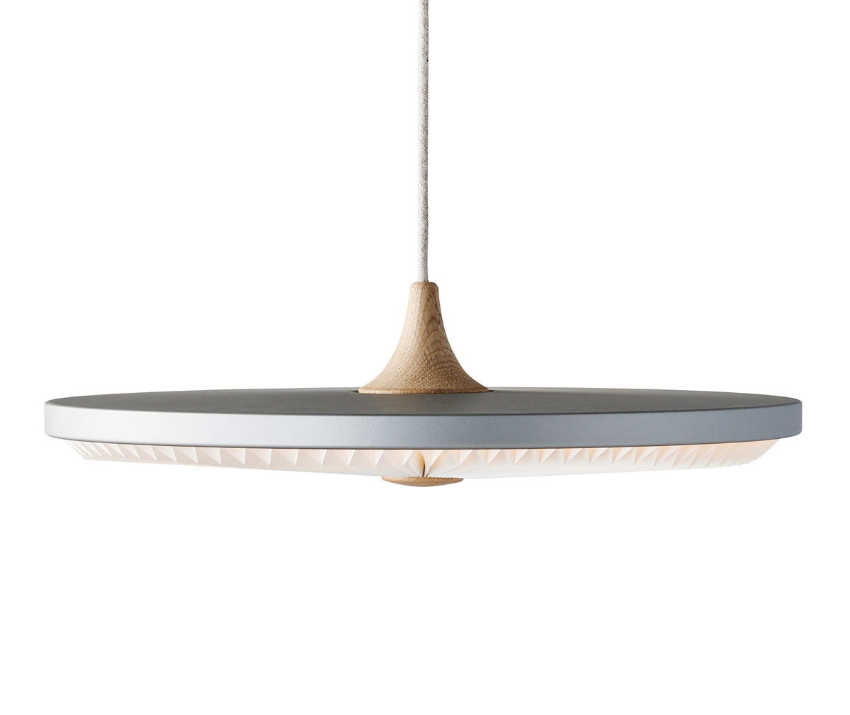 Le Klint Soleil-riippuvalaisin Silver Cloud/Light Oak, ø 50 cm, himmennettävä