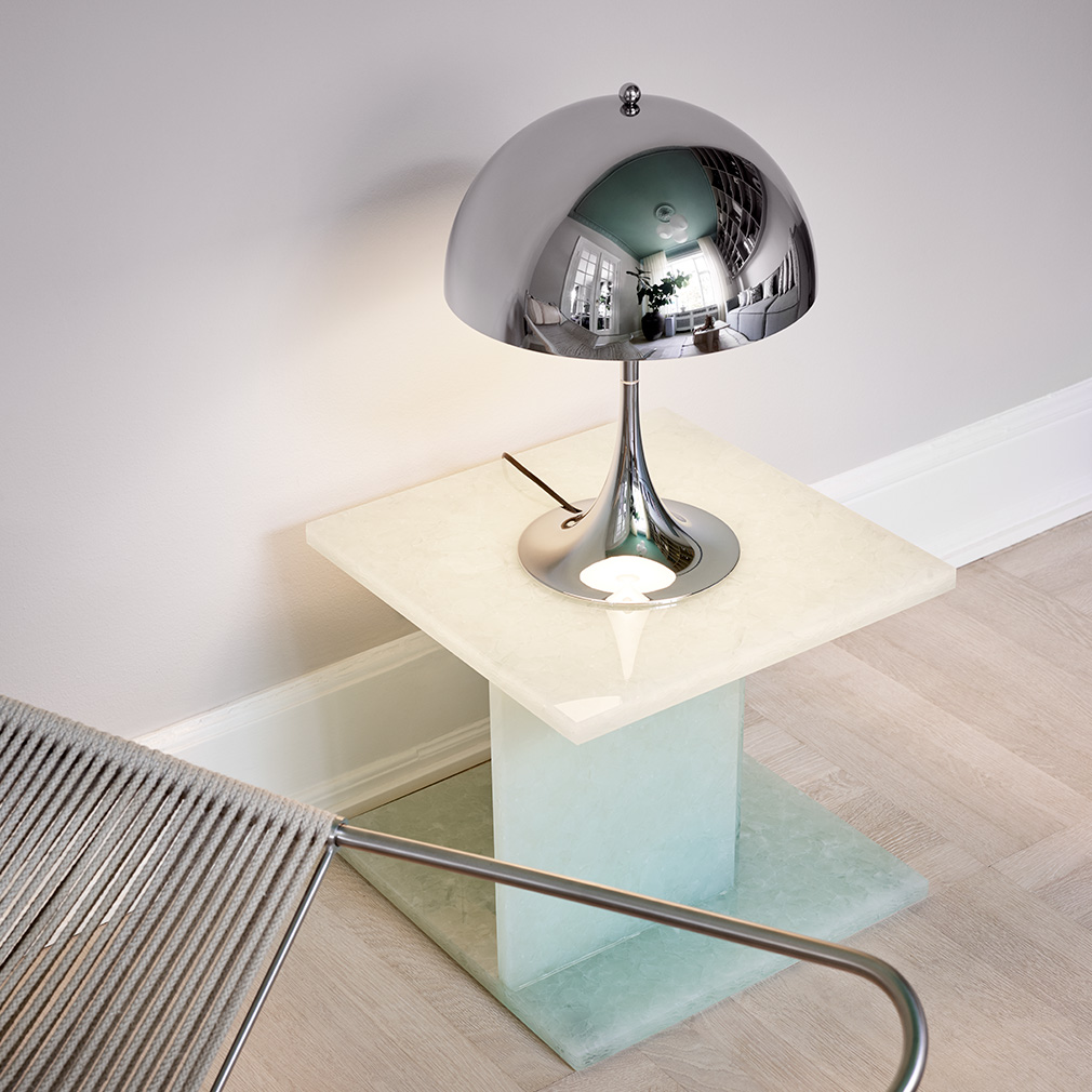 Louis Poulsen Panthella Table Lamp Chrome Vepsalainen