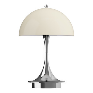 Panthella 160 Portable V3 -pöytävalaisin, beige / kromi Panthella 160 Portable V3 -pöytävalaisin, beige / kromi