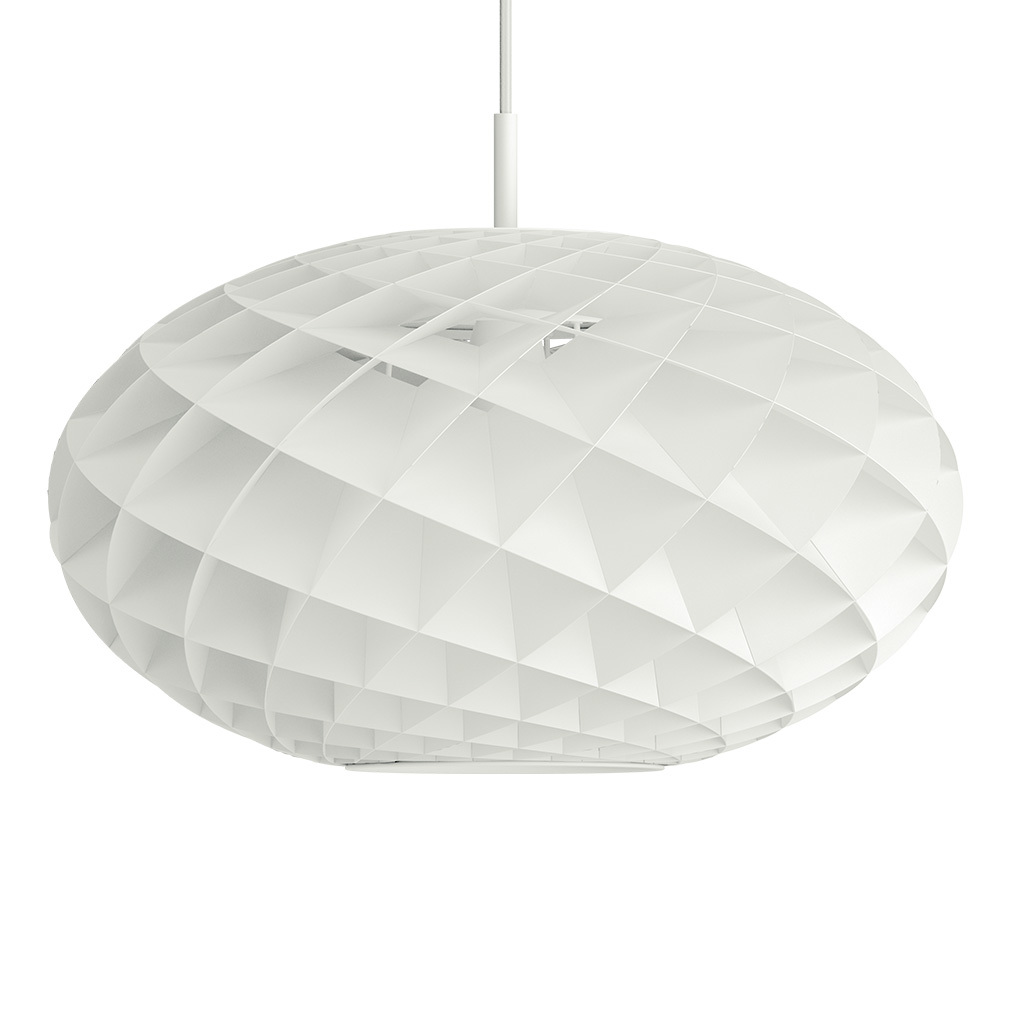 Louis Poulsen Patera Oval -riippuvalaisin valkoinen, ⌀ 50 cm