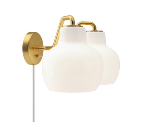 VL Ring Crown Wall Lamp, Opal Glass/Brass, 2 shades