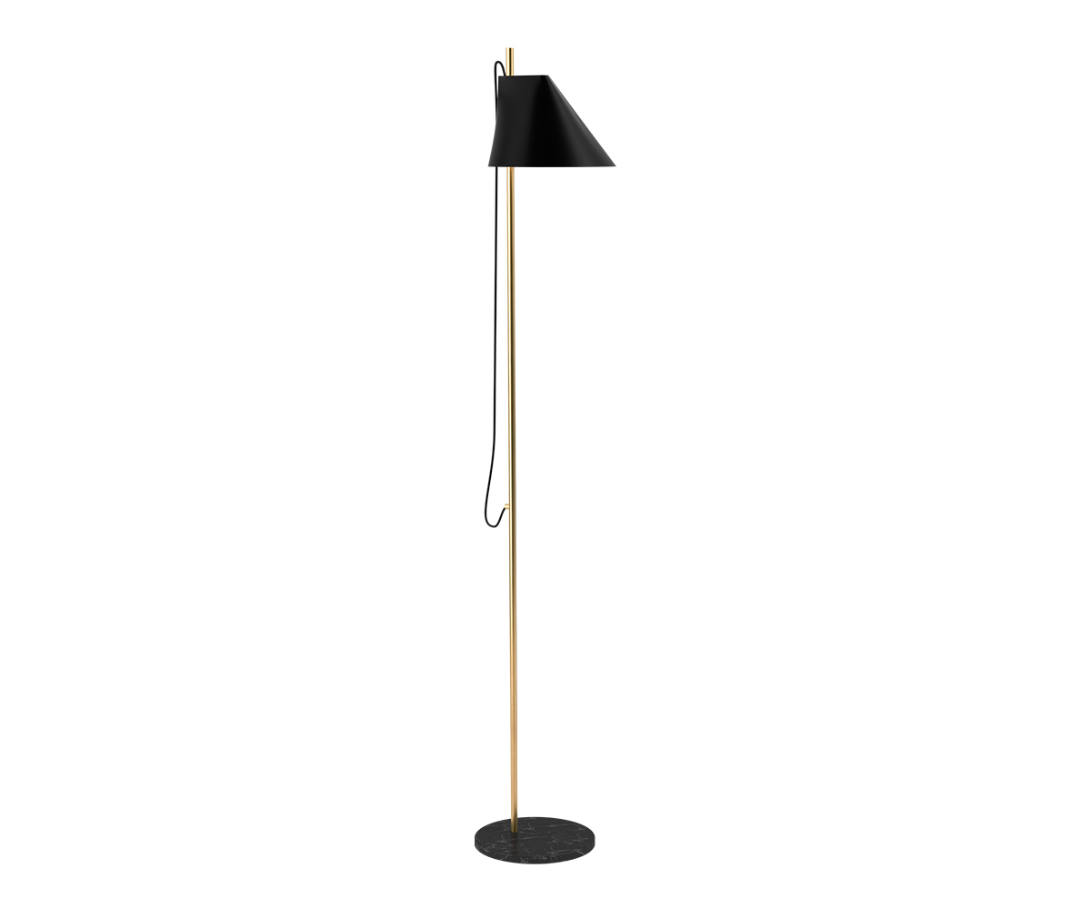 Louis Poulsen Yuh Floor Lamp, Black/Brass Vepsäläinen