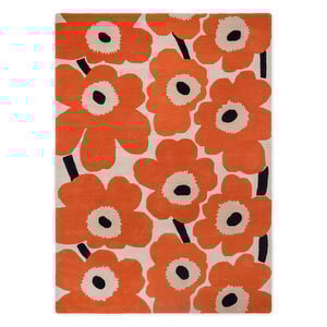 Unikko-matto, oranssinpunainen, 170 x 240 cm
