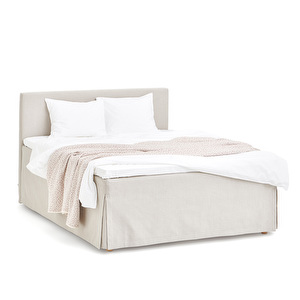Aurea-sänky, 160 x 200 cm, Basic-pääty / Full-Skirt Caleido-kangas linen