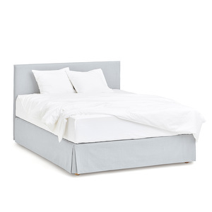 Aurea-sänky, 160 x 200 cm, Slim-pääty / Half-Skirt Caleido-kangas light grey