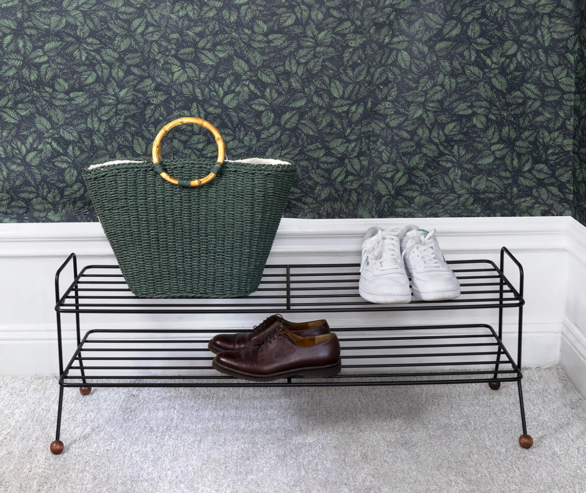 Maze Bill Shoe Shelf Black Stained Ash Veps l inen